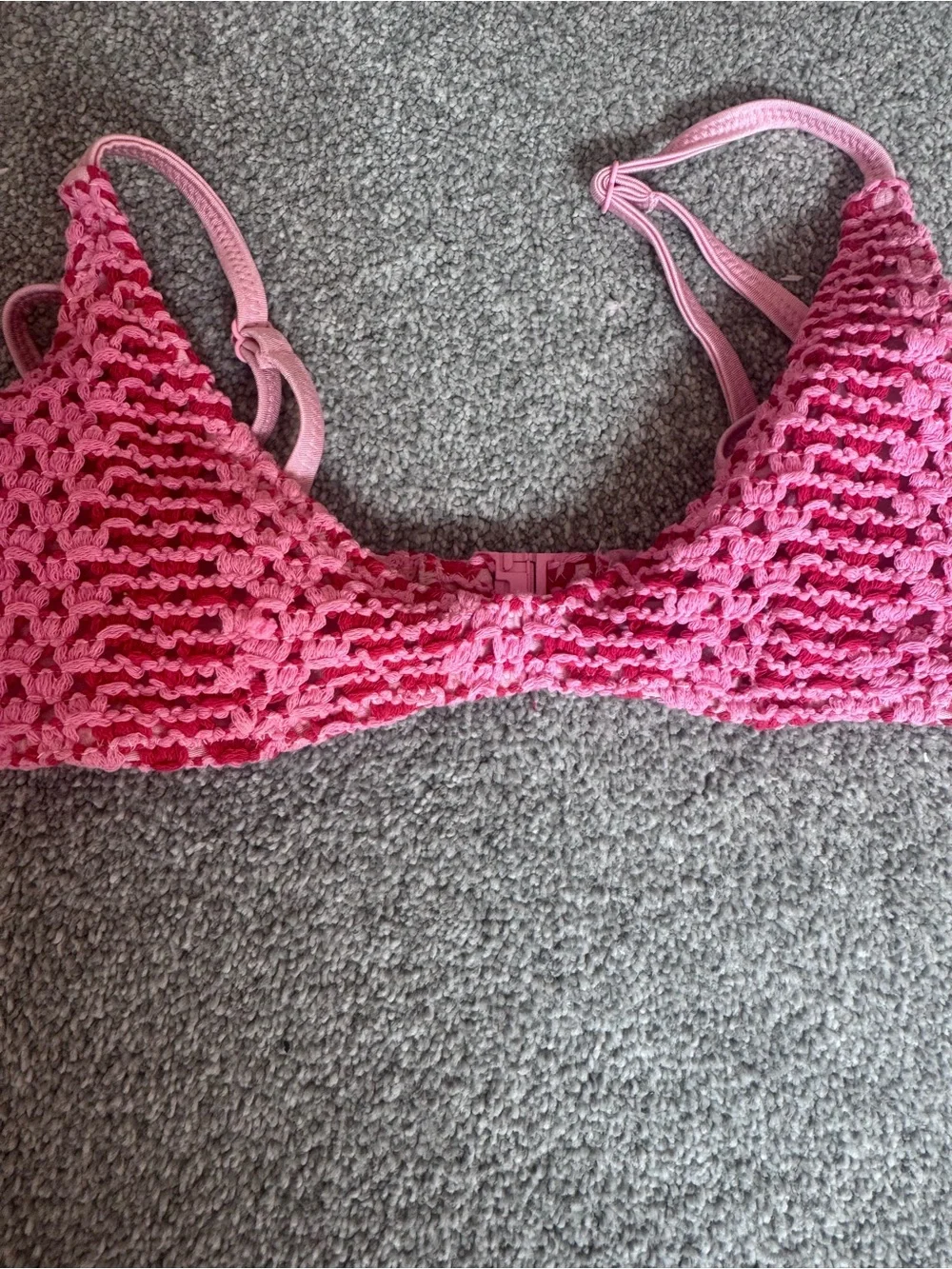 Triangl swimwear Pink Crochet Bikini Set